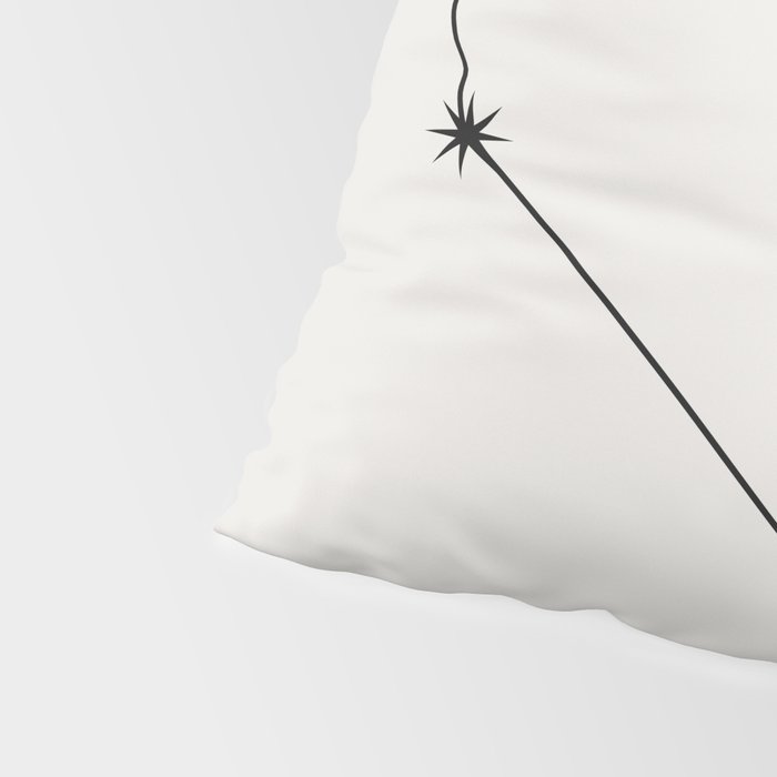 Capricorn Zodiac Star Constellation Line Art White Pillow Sham Gallery Image 4