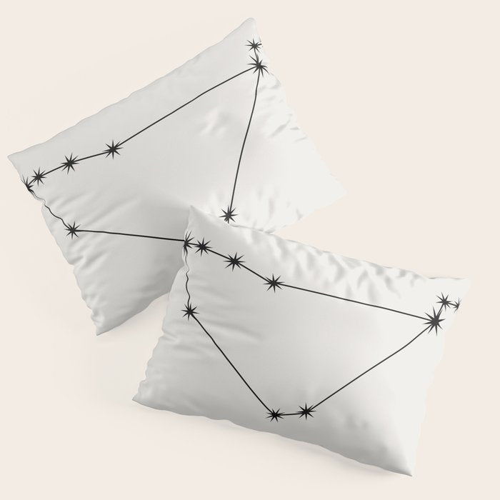 Capricorn Zodiac Star Constellation Line Art White Pillow Sham Gallery Image 3