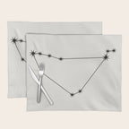 Capricorn Zodiac Star Constellation Line Art White Placemat Gallery Image 1