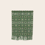 Art Deco Floral Tiles in Emerald Green and Faux Gold Wall Hanging Gallery Image 1