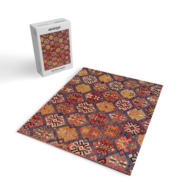 Azeri Zili Azerbaijan South Causasus Antique Rug Print Jigsaw Puzzle Gallery Image 2