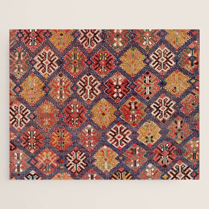 Azeri Zili Azerbaijan South Causasus Antique Rug Print Jigsaw Puzzle Gallery Image 1