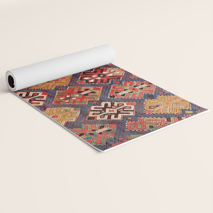 Azeri Zili Azerbaijan South Causasus Antique Rug Print Yoga Mat Gallery Image 2