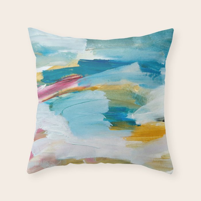 Abstract Oil Painting No. 55 Throw Pillow Gallery Image 1