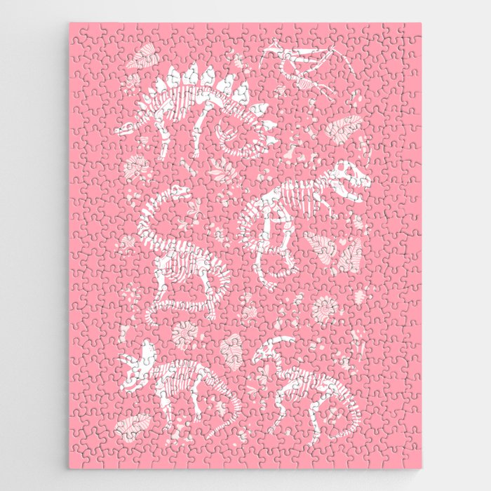 Excavated Dinosaur Fossils in Candy Pink Jigsaw Puzzle Gallery Image 1