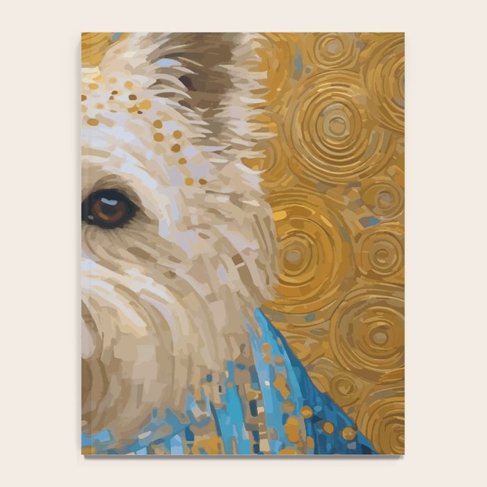 Gustav Klimt Style White Dog with Blue Costume Notebook Gallery Image 4