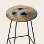 Gustav Klimt Style White Dog with Blue Costume Stool Gallery Image 2
