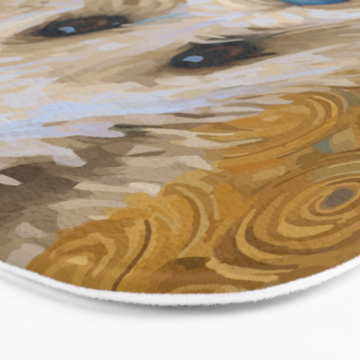 Gustav Klimt Style White Dog with Blue Costume Bath Mat Gallery Image 3