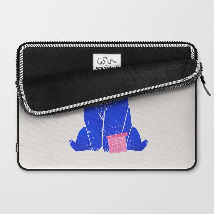 Blue Christmas Bear Laptop Sleeve Gallery Image 2