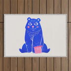 Blue Christmas Bear Outdoor Rug Gallery Image 1