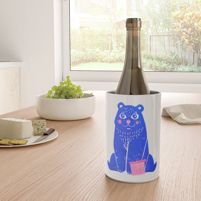 Blue Christmas Bear Wine Chiller Gallery Image 4