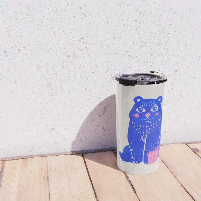 Blue Christmas Bear Travel Mug Gallery Image 4