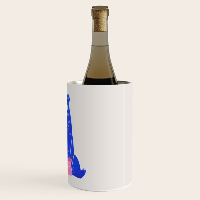 Blue Christmas Bear Wine Chiller Gallery Image 3