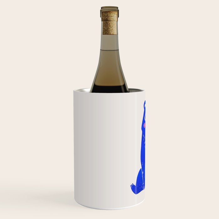 Blue Christmas Bear Wine Chiller Gallery Image 2