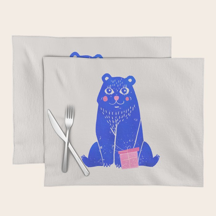 Blue Christmas Bear Placemat Gallery Image 1