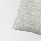 Ditsy Trailing Block Print Floral - Light Sage Green Pillow Sham Gallery Image 4