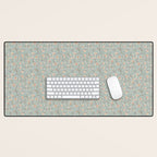 Ditsy Trailing Block Print Floral - Light Sage Green Desk Mat Gallery Image 1