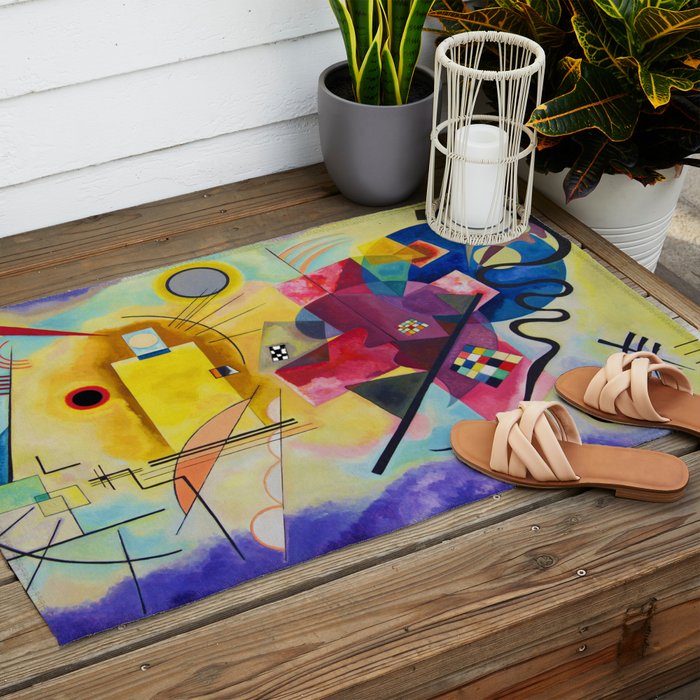 Wassily Kandinsky Yellow Red Blue Outdoor Rug Gallery Image 2