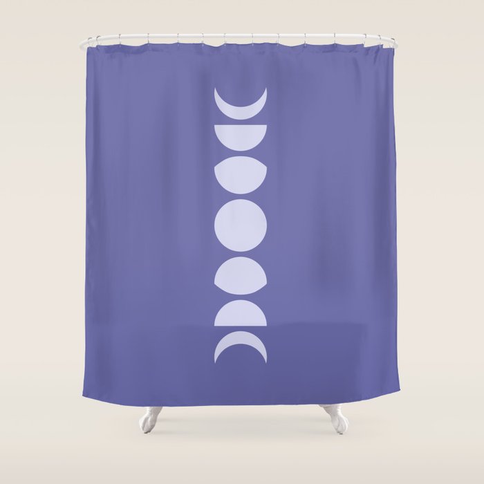 Minimal Moon Phases XII Shower Curtain Gallery Image 1