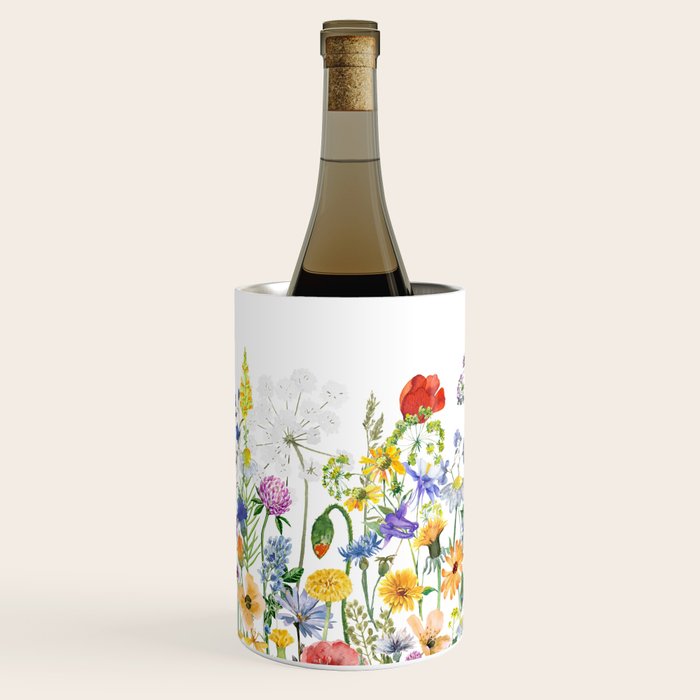 Colorful Midsummer Scandinavian Wildflowers Meadow  Wine Chiller Gallery Image 2