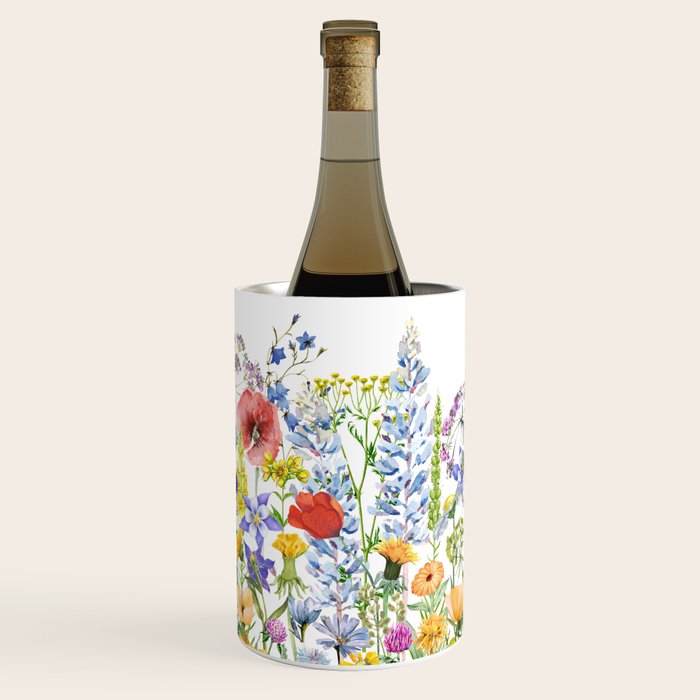 Colorful Midsummer Scandinavian Wildflowers Meadow  Wine Chiller Gallery Image 3