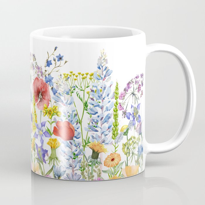 Colorful Midsummer Scandinavian Wildflowers Meadow  Coffee Mug Gallery Image 1