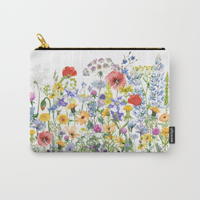 Colorful Midsummer Scandinavian Wildflowers Meadow  Carry All Pouch Gallery Image 1