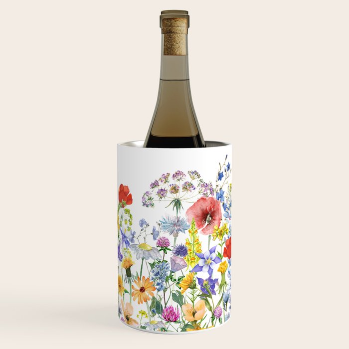 Colorful Midsummer Scandinavian Wildflowers Meadow  Wine Chiller Gallery Image 1