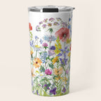 Colorful Midsummer Scandinavian Wildflowers Meadow  Travel Mug Gallery Image 1