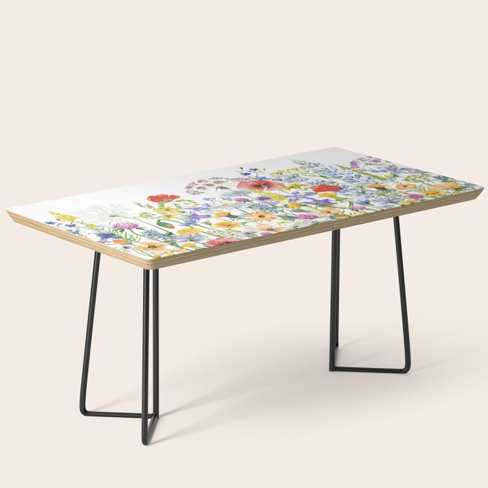 Colorful Midsummer Scandinavian Wildflowers Meadow  Coffee Table Gallery Image 1