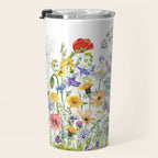 Colorful Midsummer Scandinavian Wildflowers Meadow  Travel Mug Gallery Image 3