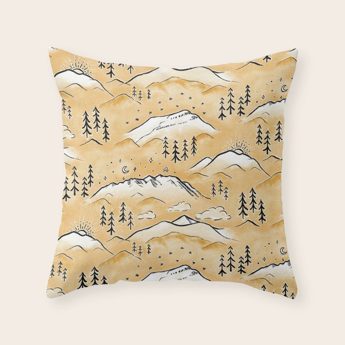Monte Vista - marigold  Throw Pillow Gallery Image 1