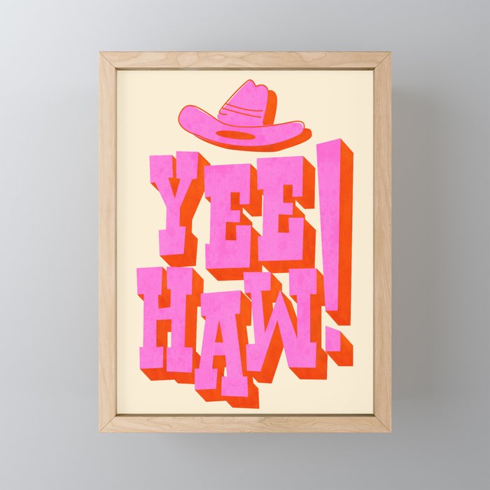 Yee Haw! Fun Cowboy Art Mini Art Print Gallery Image 1