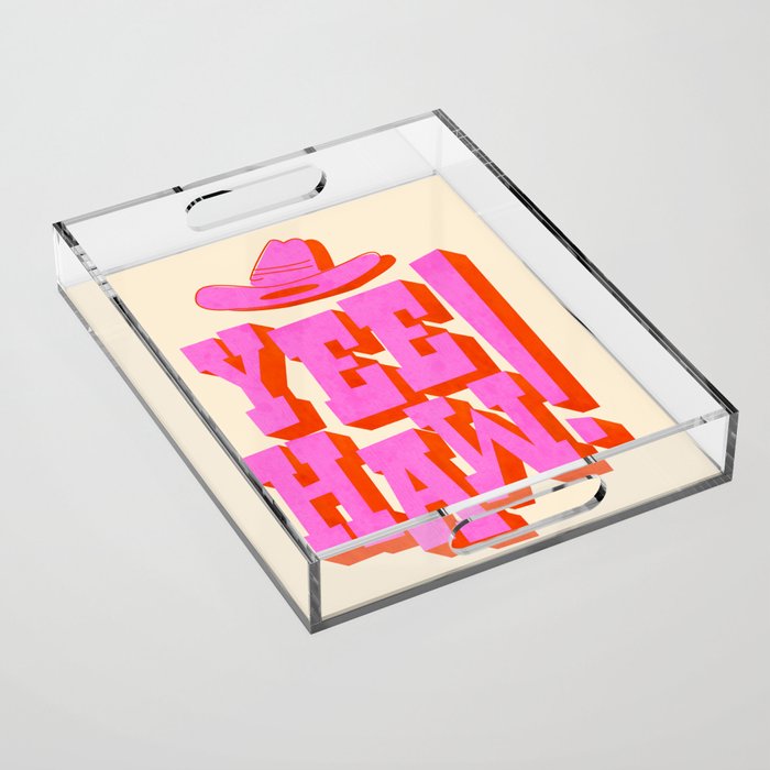 Yee Haw! Fun Cowboy Art Acrylic Tray Gallery Image 1