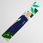African Safari, Colorful Tropical Jungle Travel, Botanical Watercolor, Blonde Woman with a Leopard Table Runner Gallery Image 3