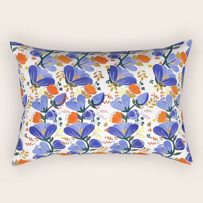 folk spring flowers no2 Rectangular Pillow Gallery Image 2