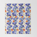 folk spring flowers no2 Throw Blanket Gallery Image 2