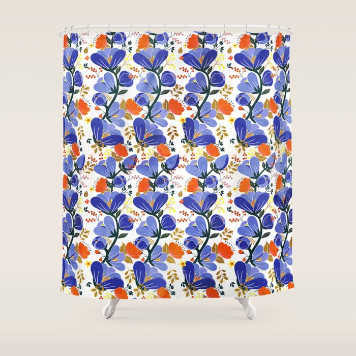 folk spring flowers no2 Shower Curtain Gallery Image 1
