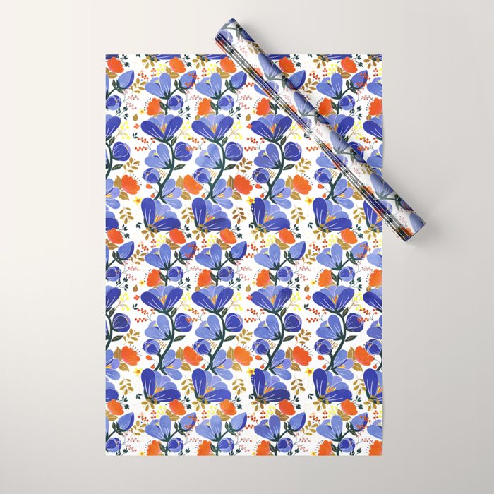 folk spring flowers no2 Wrapping Paper Gallery Image 1