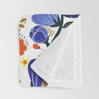 folk spring flowers no2 Throw Blanket Gallery Image 3