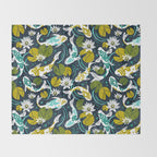 Koi Pond - Green Throw Blanket Gallery Image 2