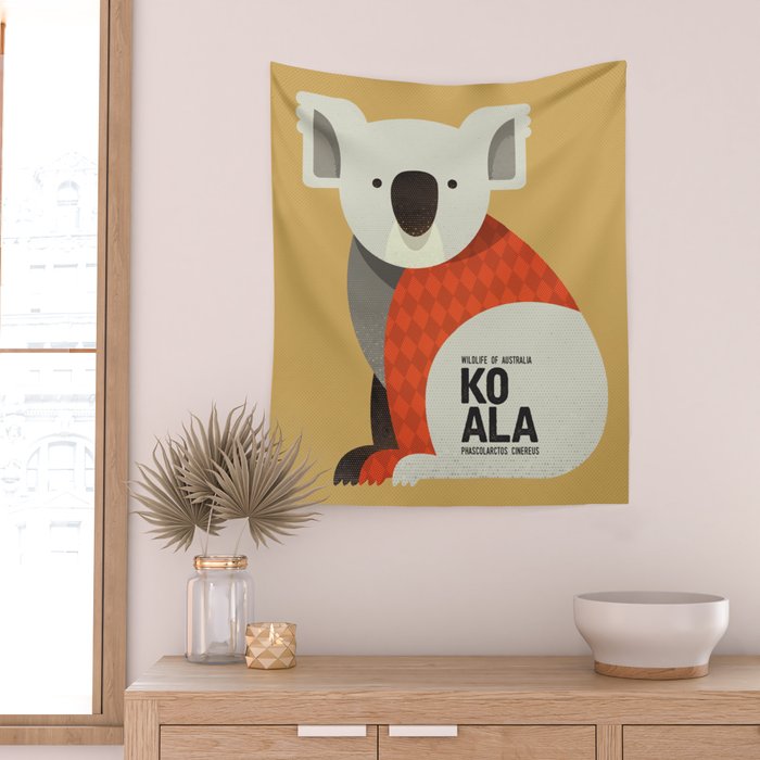 Hello Koala Wall Tapestry Gallery Image 2