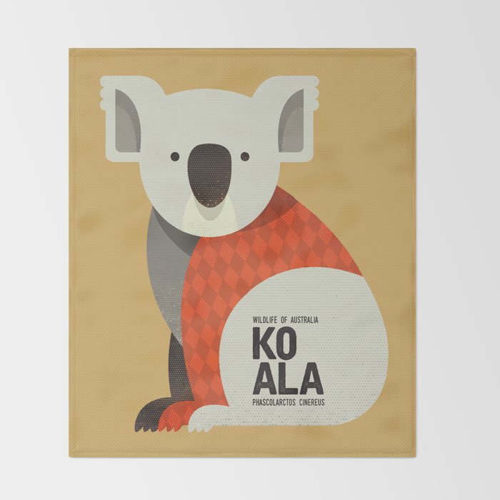 Hello Koala Throw Blanket Gallery Image 2
