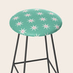 Northern Winter Star Festive Grid Pink White and Mint Green Stool Gallery Image 2