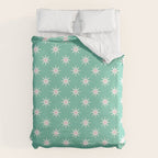 Northern Winter Star Festive Grid Pink White and Mint Green Duvet Cover Gallery Image 6