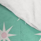 Northern Winter Star Festive Grid Pink White and Mint Green Comforter Gallery Image 4