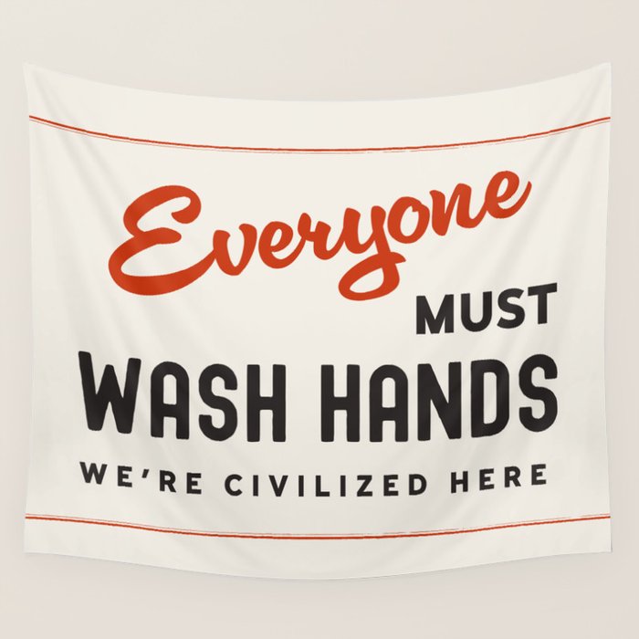 Wash Your Hands Wall Tapestry Gallery Image 4