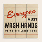 Wash Your Hands Wood Wall Art Gallery Image 1