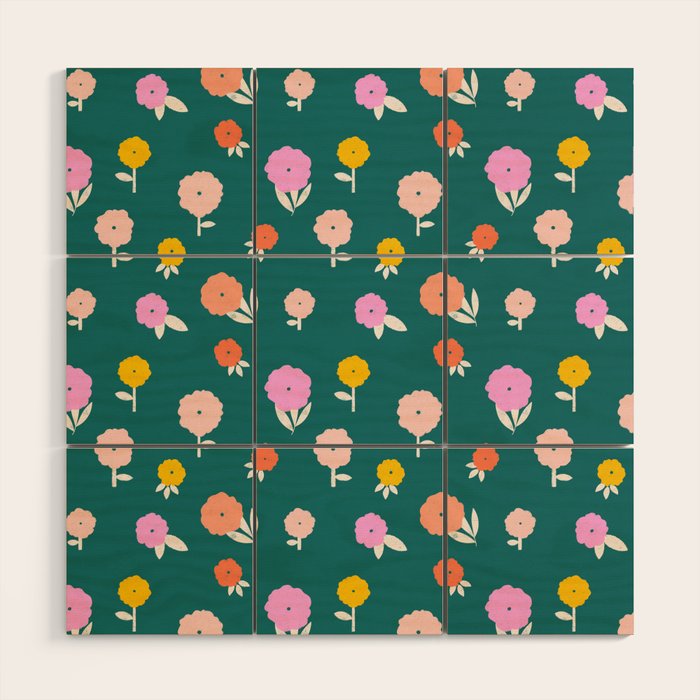 Holiday Blooms Pattern Wood Wall Art Gallery Image 1