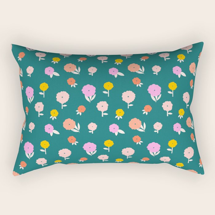 Holiday Blooms Pattern Rectangular Pillow Gallery Image 2